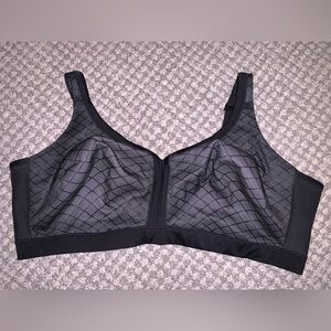 Gently Used! Cacique Black Unlined Full Coverage No-Wire Bra size 46F